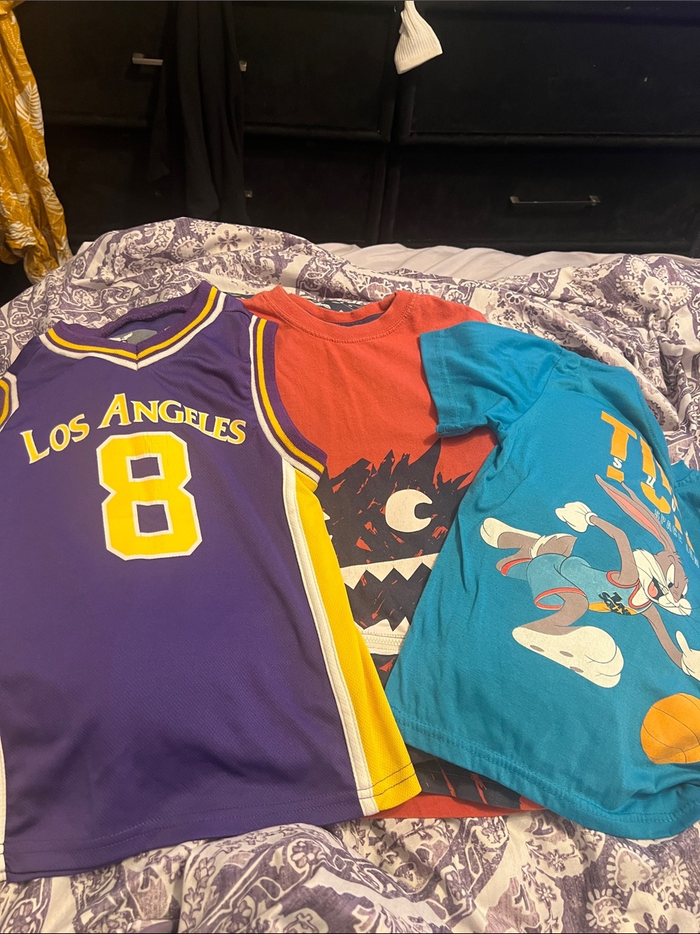 Los Angeles Purple & Yellow Kids Basketball Jersey
